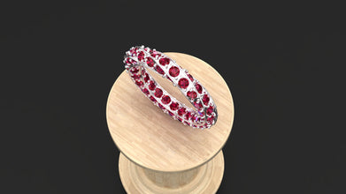 Sterling Silver Eternity Band Ring with Custom Gemstones – Handmade Stackable Jewelry for Women