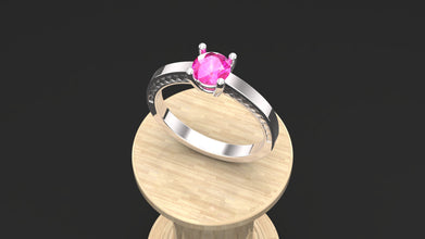 Sterling Silver Solitaire Ring with Custom Gemstone | Personalized Engagement & Promise Ring