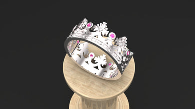 Add royal elegance to your style with this sterling silver crown ring. Choose custom blue or green zircon gemstones. Perfect gift for men & women.