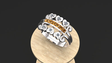 925 Sterling Silver Heart Ring with Amethyst & Cubic Zirconia | Women’s Purple Stone Promise Ring | Customizable Silver Jewelry