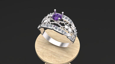 Custom Sterling Silver Engagement Ring – Adjustable Gemstone Choice (Diamond, Emerald, Ruby, Citrine, Pink Sapphire) – Handmade Women’s Jewelry