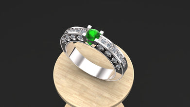 Custom Silver Engagement Ring with Gemstone Options – Personalized Sterling Silver Ring with Diamond Accents