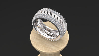 Sterling Silver Multi-Row Gemstone Ring | Custom Color Options (Blue, Red, Purple, Pink) | Elegant Handmade Women’s Jewelry