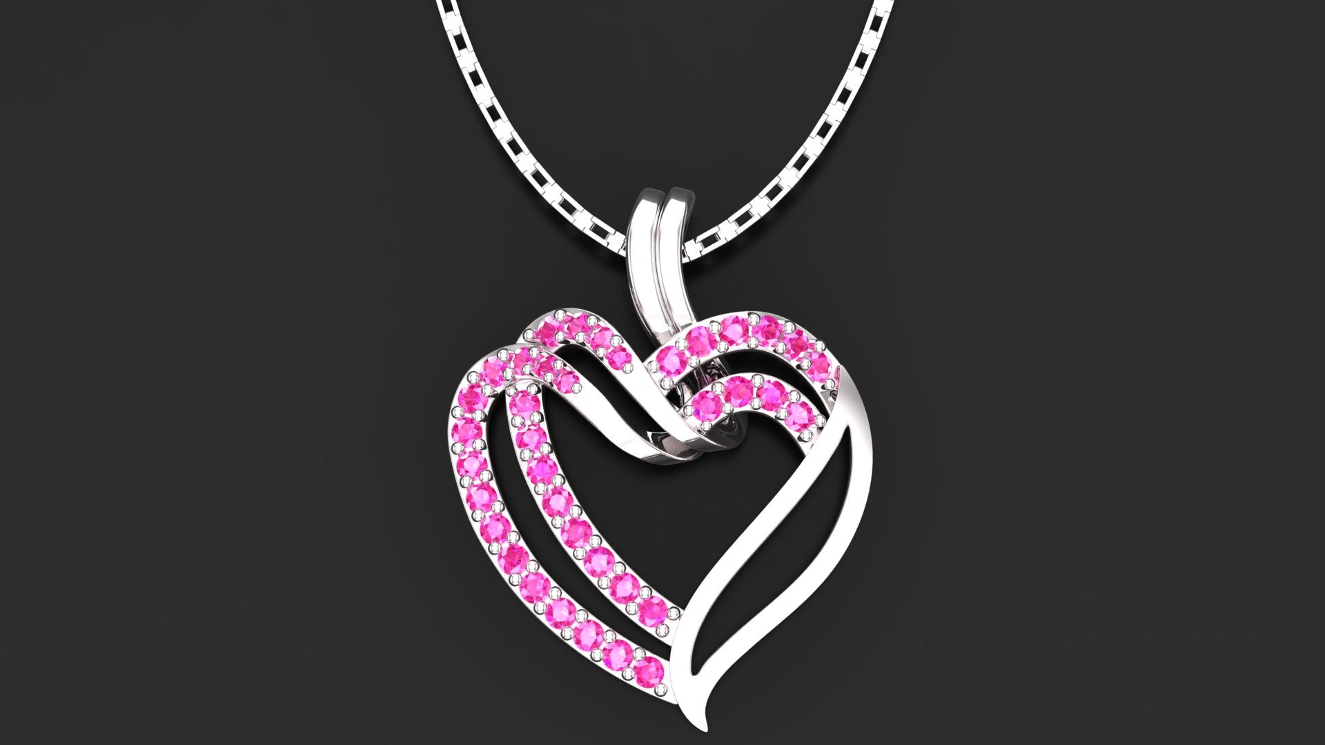 "Lyra" Interwoven Heart Pendant with Custom Gemstones in 925 Silver | Minzaari Jewels
