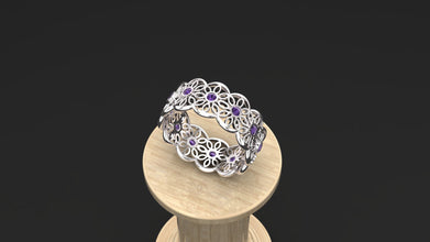 Sterling Silver Customizable Gemstone Floral Ring | Women’s Jewelry