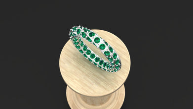 Sterling Silver Eternity Band Ring with Custom Gemstones – Handmade Stackable Jewelry for Women