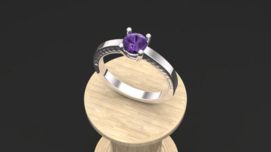 Sterling Silver Solitaire Ring with Custom Gemstone | Personalized Engagement & Promise Ring