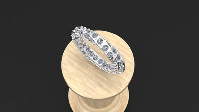 Sterling Silver Eternity Band Ring with Custom Gemstones – Handmade Stackable Jewelry for Women