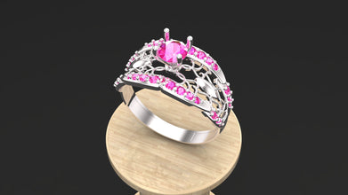 Custom Sterling Silver Engagement Ring – Adjustable Gemstone Choice (Diamond, Emerald, Ruby, Citrine, Pink Sapphire) – Handmade Women’s Jewelry