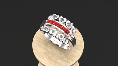 925 Sterling Silver Heart Ring with Amethyst & Cubic Zirconia | Women’s Purple Stone Promise Ring | Customizable Silver Jewelry