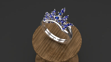 Sterling Silver Crown Ring with Custom Gemstones | Elegant Women’s Tiara-Inspired Jewelry