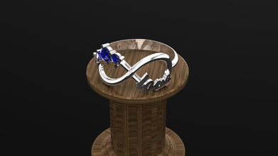 Personalized Sterling Silver Infinity Love Ring with Custom Birthstones – Unique Couples & Promise Jewelry
