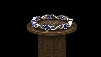 Sterling Silver Infinity Ring with Custom Birthstone – Elegant Personalized Gemstone Band for Women