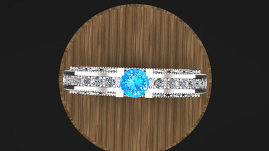 Custom Silver Engagement Ring with Gemstone Options – Personalized Sterling Silver Ring with Diamond Accents