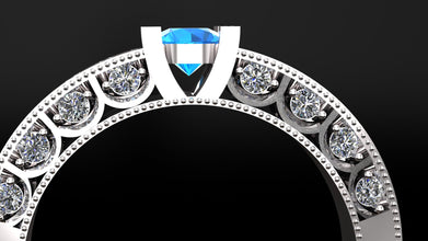 Custom Silver Engagement Ring with Gemstone Options – Personalized Sterling Silver Ring with Diamond Accents