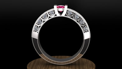 Custom Silver Engagement Ring with Gemstone Options – Personalized Sterling Silver Ring with Diamond Accents