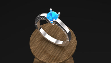 Sterling Silver Solitaire Ring with Custom Gemstone | Personalized Engagement & Promise Ring