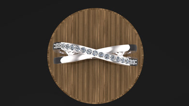 Sterling Silver Crossover Ring with Custom Gemstones – Elegant Women’s Jewelry Gift