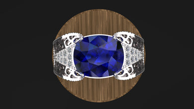 Handcrafted elite class Sterling Silver Ring with Emerald, Ruby & Sapphire – Customizable Gemstone Jewelry for Men