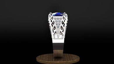 Handcrafted elite class Sterling Silver Ring with Emerald, Ruby & Sapphire – Customizable Gemstone Jewelry for Men