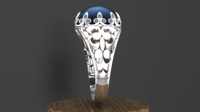 Elegant Sterling Silver Ring with Custom Gemstone (Ruby, Emerald, Sapphire) | Handmade Filigree Design