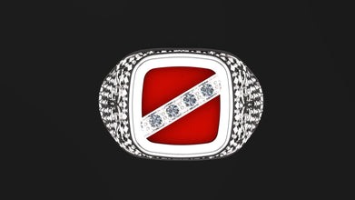 Men’s Sterling Silver Ring with Custom Gemstone – Emerald, Sapphire, Ruby & Diamond Accents