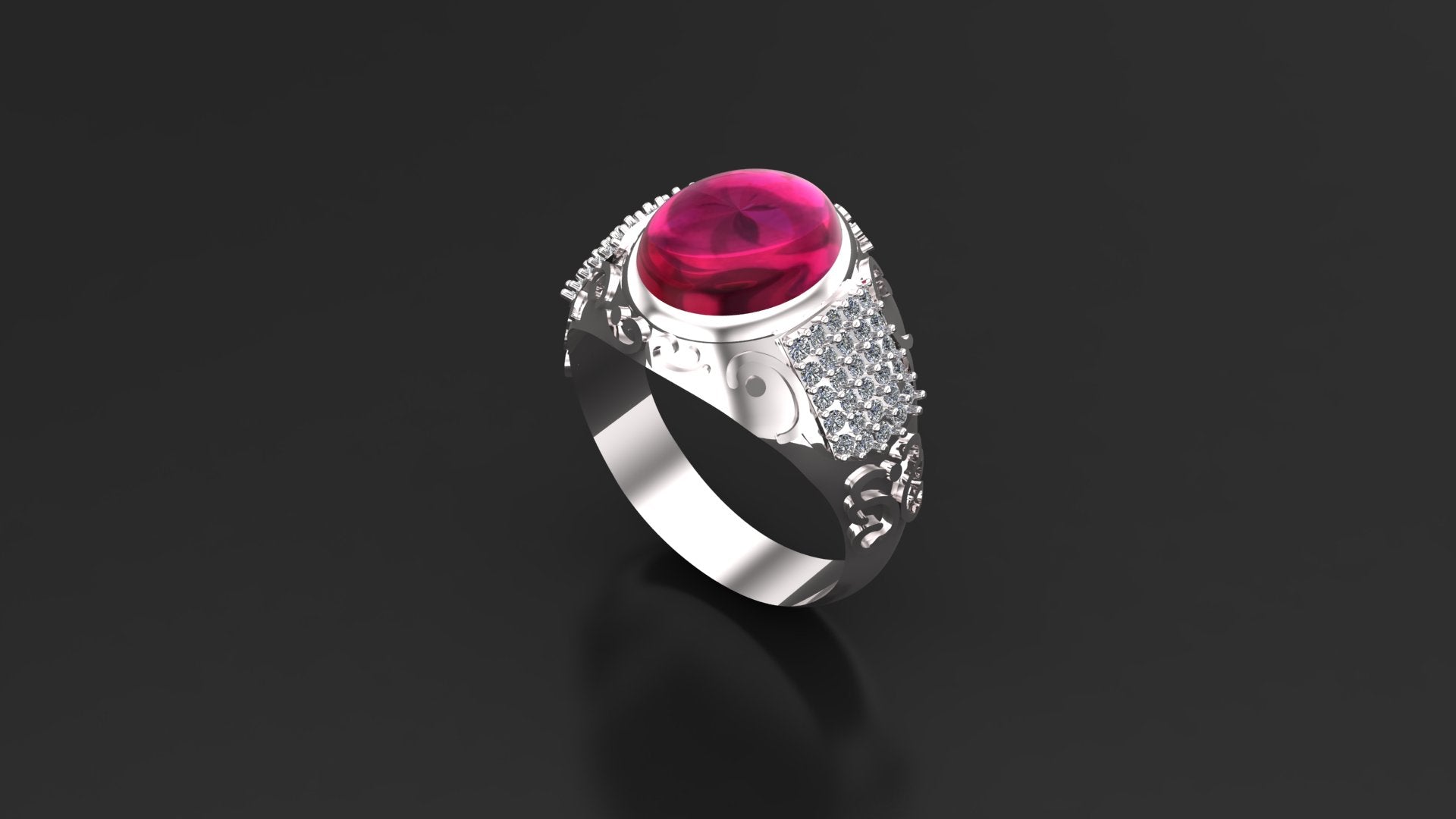 Men’s Sterling Silver Ring with Custom Gemstone | Ruby, Emerald, Sapphire, Birthstone Ring | Handmade Luxury Silver Jewelry