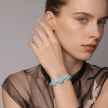 Sterling Silver Floral Jewelry Set Customizable – Necklace, Earrings, Ring & Bracelet for Women